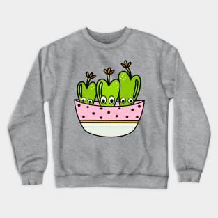 Cute Cactus Design #227: Conophytum Frutescens Succulent Crewneck Sweatshirt